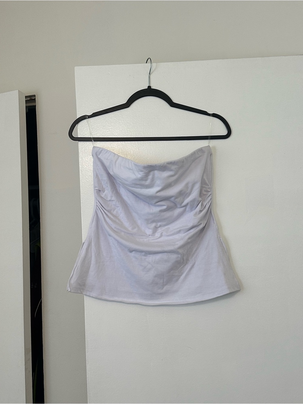 Strapless White Ruched Women's Blouse